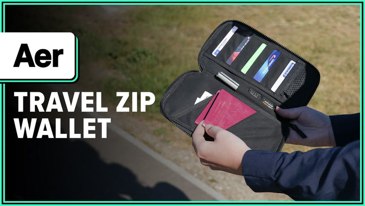 Aer Travel Zip Wallet Black  スキミング防止機能付