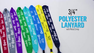 3/4" Polyester Lanyard with Metal Crimp