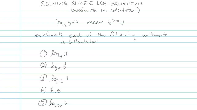 Solving Simple Logarithmic Equations - Problem 7