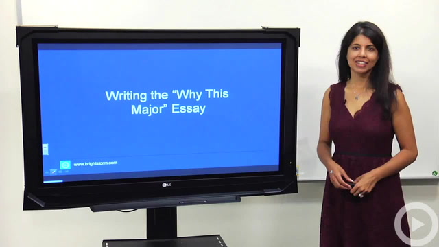 Writing the "Why This Major Essay"