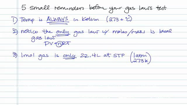 5 Tips on How to Solve Gas Law Problems