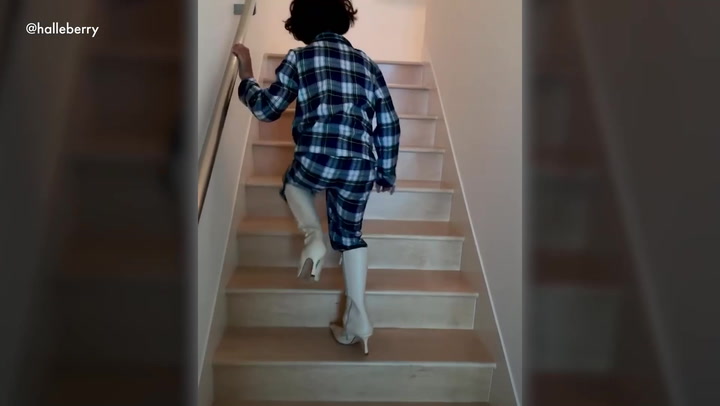 Halle Berry\'s son struts in her heels inside stunning Malibu home