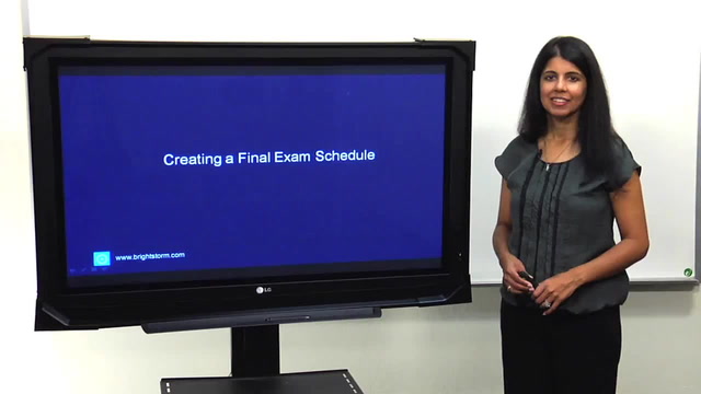 Creating a Final Exam Schedule
