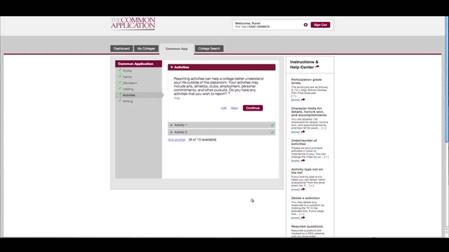 How to Complete the Common Application - Activity section