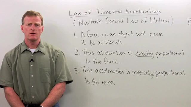 Law of Force and Acceleration - Newton's Second Law of Motion