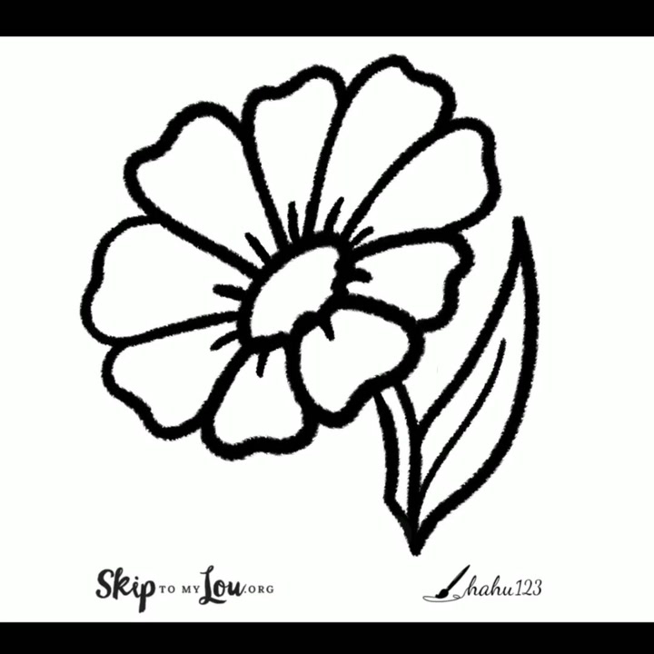 Simple Step by Step Flower Drawing Tutorial - Smiling Colors