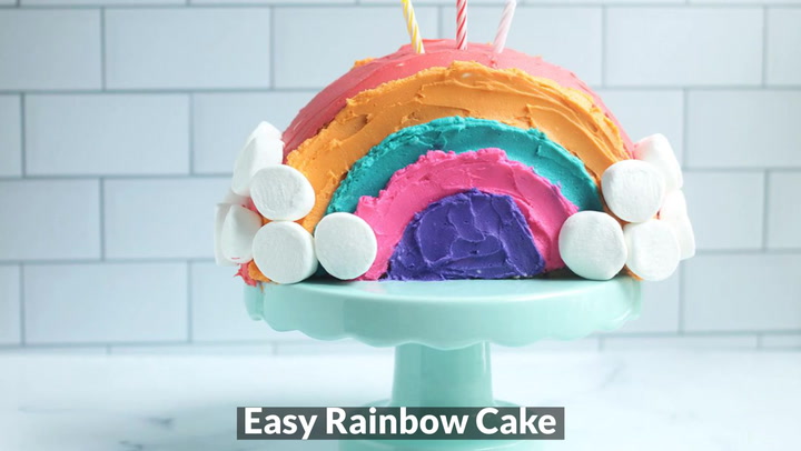 Vintage Rainbow Layer Cake - Vintage Dish & Tell