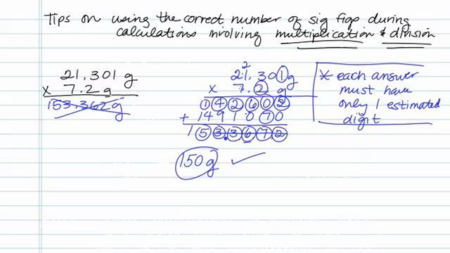 Solving Sig Figs Involving Multiplication and Division