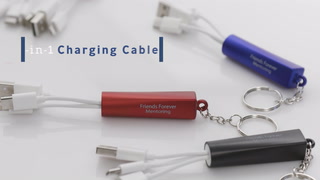 3-in-1 Light Up Charging Cables on Key Ring