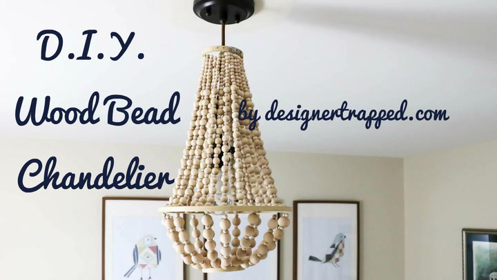 Diy Chandelier From Wood Beads, Diy Chandelier With Wooden Beads