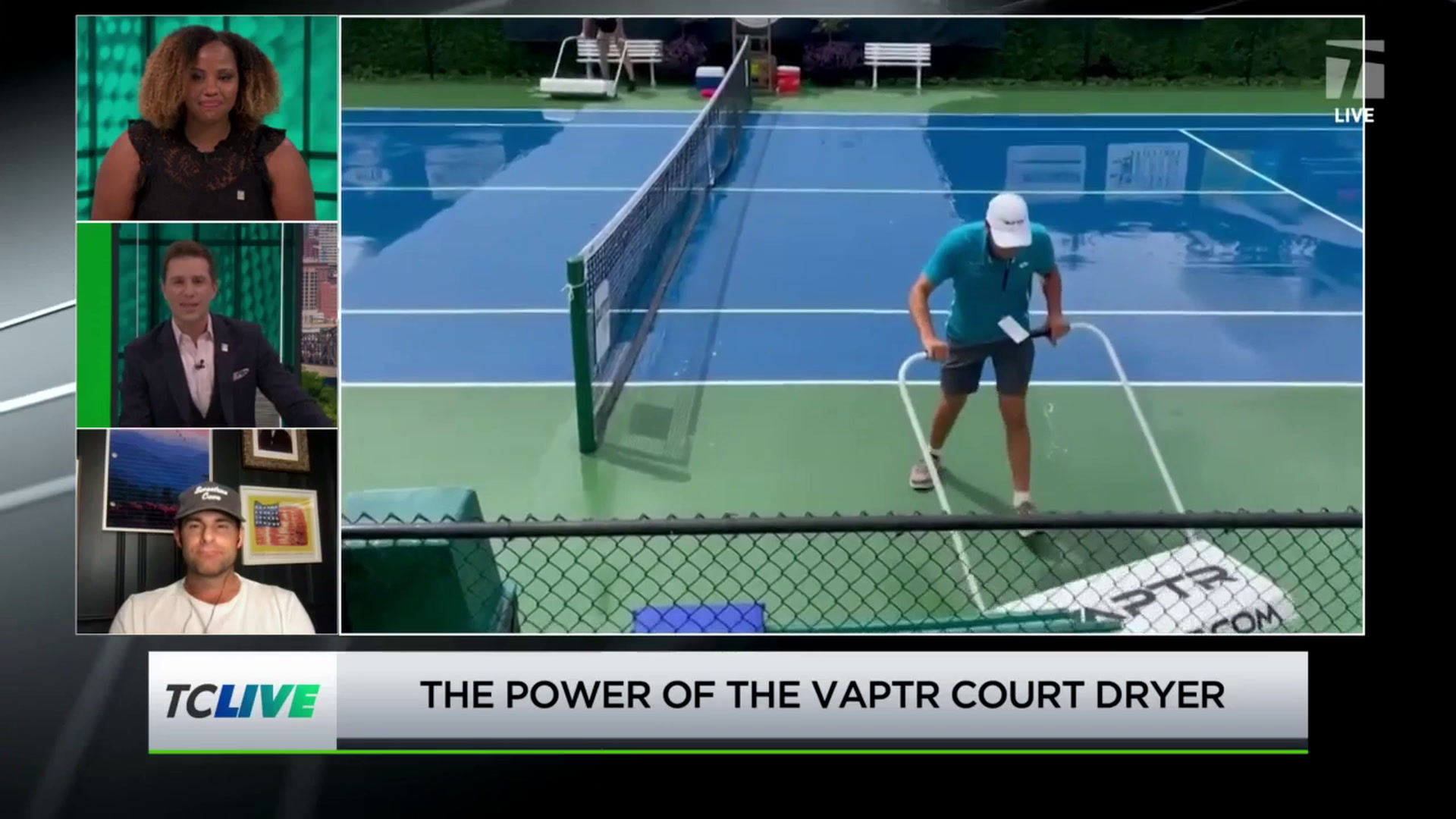 Tennis Channel Live VAPTR Court Dryer Tennis