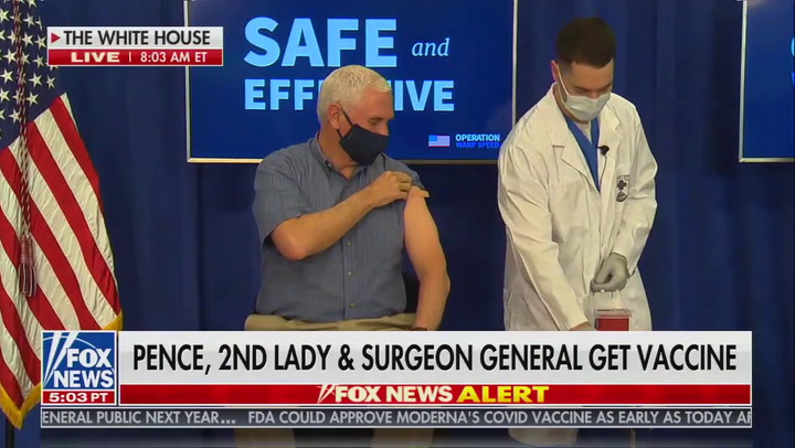 Vice President Pence receives COVID-19 vaccine live on television - Axios