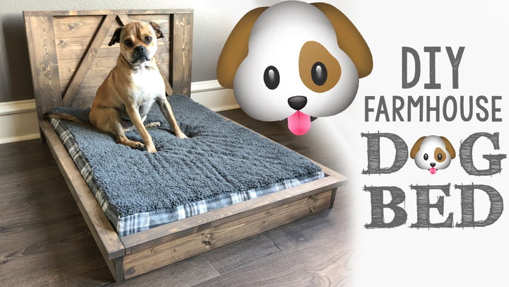 Diy Farmhouse Dog Bed For Man S Best, Bed Frame With Dog Bed Attached