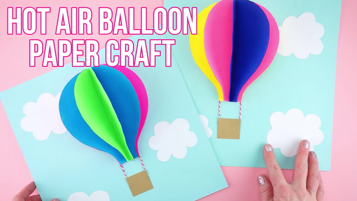 Paper Hot Air Balloon Easy Colorful Summer Kids Craft