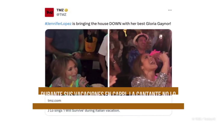 Jennifer Lopez se anima a cantar karaoke durante sus vacaciones en Italia