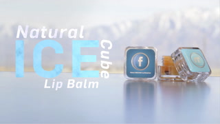 Natural Lip Moisturizer In Clear Square Ice Cube Container