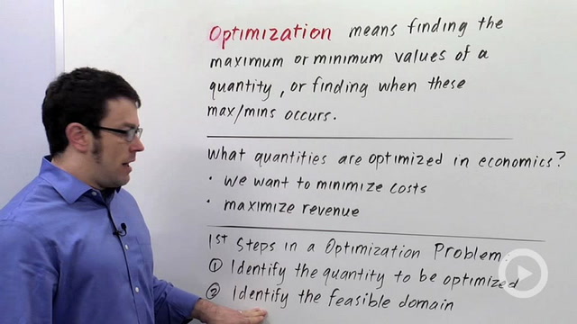 Optimization Problems: Applications to Economics