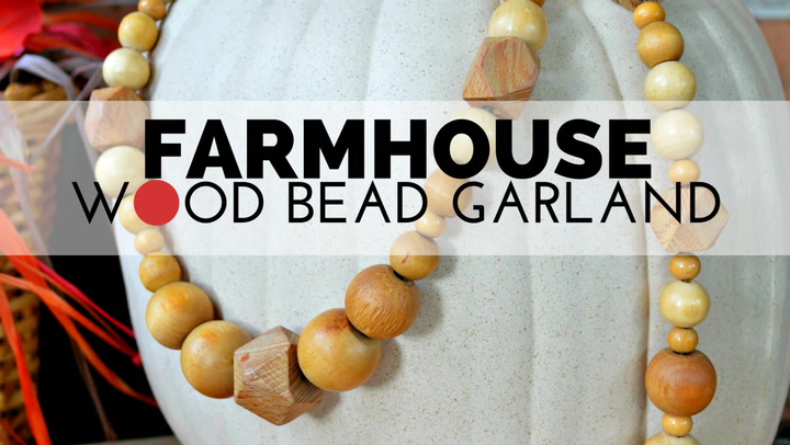 DIY Farmhouse Valentine's Wood Bead Garland Tutorial