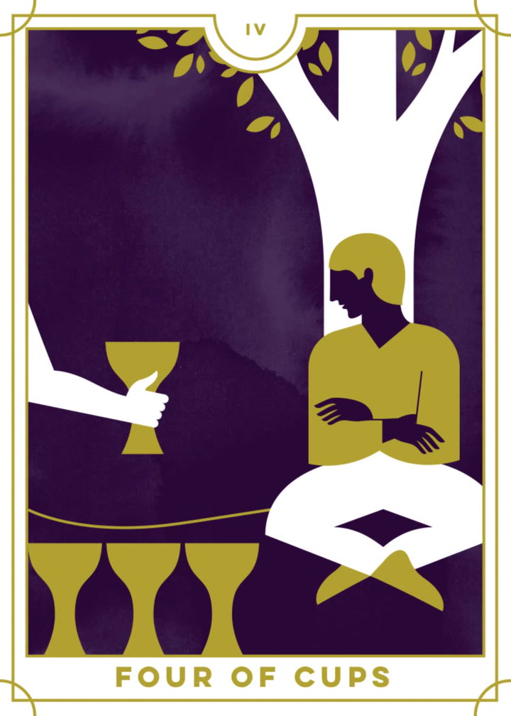 Hele tiden Legeme Polering Four of Cups Tarot Card Meanings | Biddy Tarot
