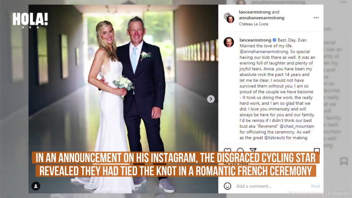 Lance Armstrong’s sweet tribute to new wife Anna Hansen after dreamy wedding in France: See Pics