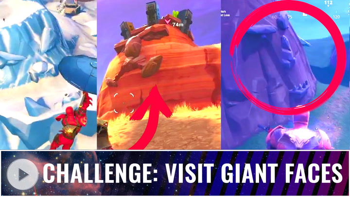 fortnite giant face in desert jungle snow locations map and video inverse - visit giant faces fortnite challenges