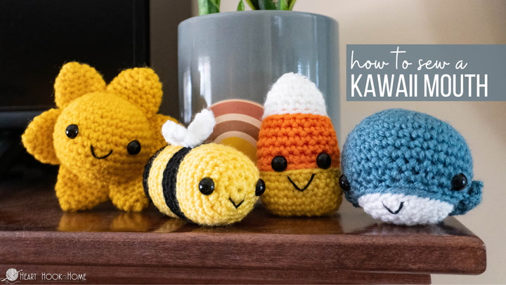 How to Sew a Kawaii Mouth on Crochet - Heart Hook Home