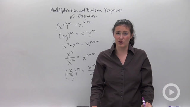 Multiplication and Division Properties of Exponents