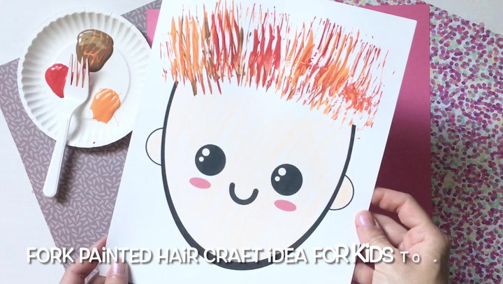 Fork Painted Silly Hair Craft