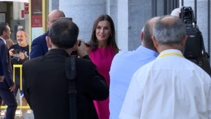 La reina Letizia y las parejas de los líderes mundiales visitan el Teatro Real