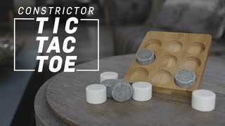 Constrictor (Bamboo Tic-Tac-Toe Game With Stone Playing Pieces)