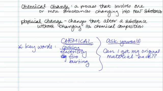 Identifying Chemical versus Physical Changes