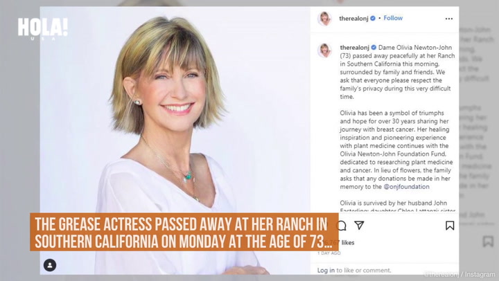 Olivia Newton John’s daughter shares emotional tribute honoring her late mom: ‘My life giver’