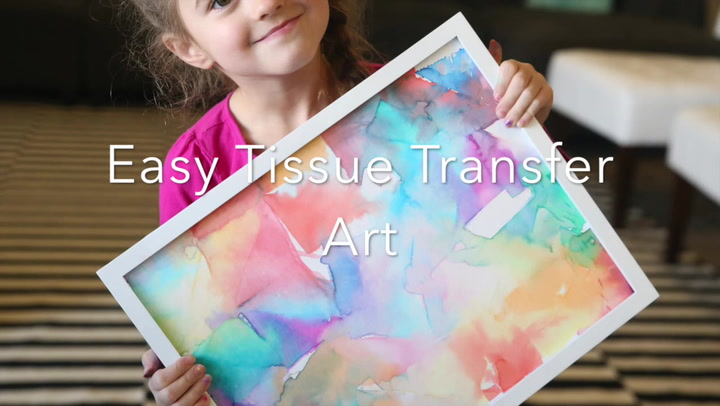 Tissue Paper Rainbow Canvas Art - Fun-A-Day!