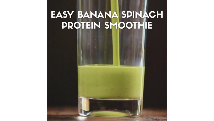Easy Banana Spinach Smoothie (w/protein) - make ahead & freeze!