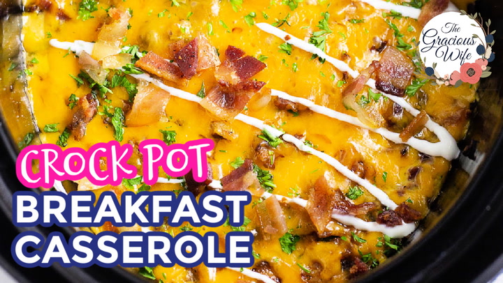 CrockPot Breakfast Casserole {Set Overnight!} - Spend With Pennies