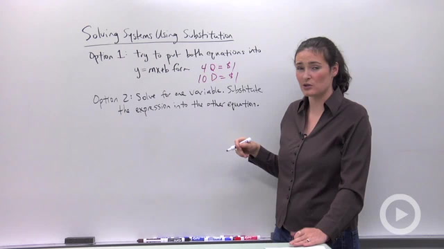 Solving Systems of Equations using Substitution