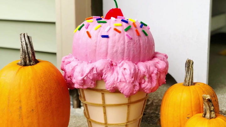 Easy DIY Ice Cream Cone Pumpkin - A Fun October Birthday Idea!