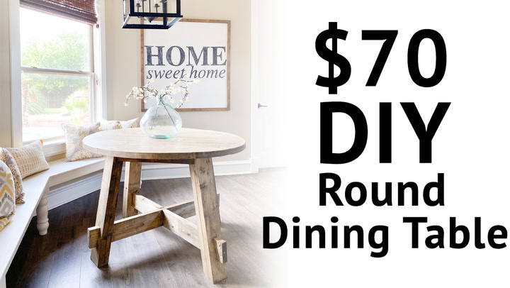 Diy Round Dining Table Shanty 2 Chic, Round Kitchen Table Woodworking Plans