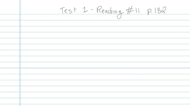 Test 1 - Reading - Question 11
