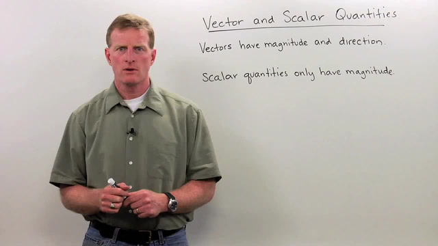 Vector Quantities - Scalar Quantities