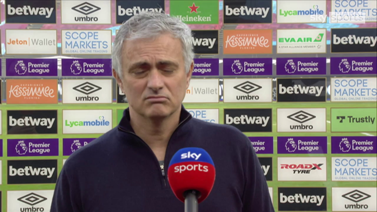 Jose Mourinho: I feel sad after Tottenham Hotspur loss to West Ham