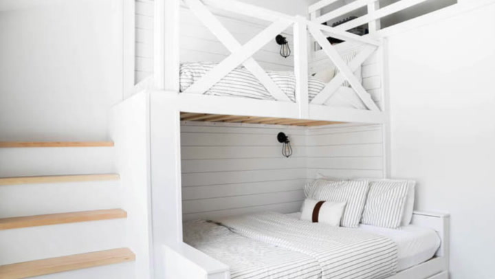 Diy Built In Bunk Beds With Stairs, How To Build A Bunk Bed With Stairs Building Plans