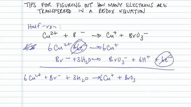 How Many Electrons Are Transferred in Redox Equations