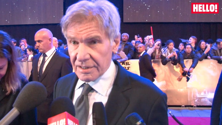 Harrison Ford joins Star Wars\' new heroes Daisy Ridley and John Boyega at the London premiere 