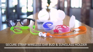 Secure Strap Wireless Ear Buds And Sunglass Holder