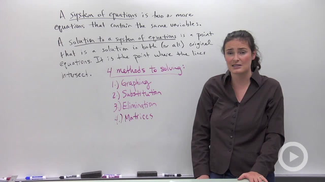 Introduction to Systems of Equations