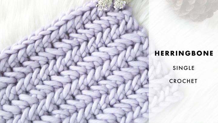 Herringbone Single Crochet Stitch Tutorial - For The Frills