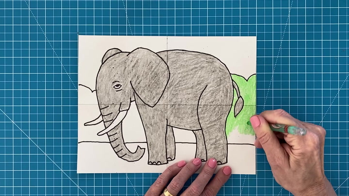 Easy How to Draw an Elephant for Kids Tutorial Video