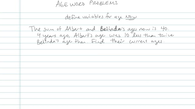 Age Word Problems - Problem 3