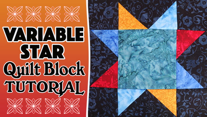 Variable Star PDF pieced quilt block pattern